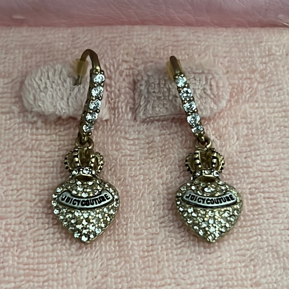 Juicy Couture Crown Logo Dangle Earrings